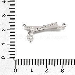 Ciondoli connettore in ottone con micro pavé di zirconi chiari&nbsp;CU-CBA3569-04P-C