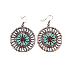3 paio di orecchini pendenti intrecciati in cotone piatto tondo e a goccia e rombo in stile 3&nbsp;EJEW-P200-01R