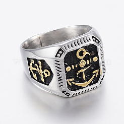 Siegelringe aus 304 Edelstahl für Herren&nbsp;RJEW-H125-40SG-23mm