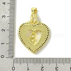 Colgantes de circonita cúbica transparente con micropavé de latón para el día de la madre&nbsp;KK-H472-13G-08