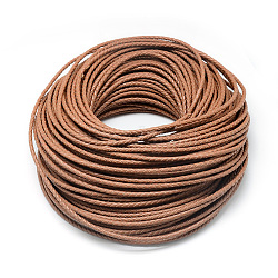 Cuerda trenzada de cuero, Perú, 3mm, alrededor de 54.68 yarda (50 m) / paquete