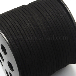 Шнуры из искусственной замши, искусственная замшевая кружева, чёрные, 4x1.4 мм, около 98.42 ярда (90 м) / рулон