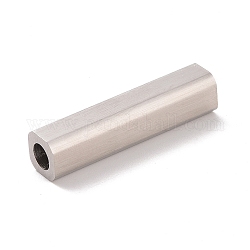 304 Magnetverschluss aus Edelstahl mit Klebeenden, matte Stil, Würfel, Edelstahl Farbe, 29.9x7x7 mm, Bohrung: 4 mm