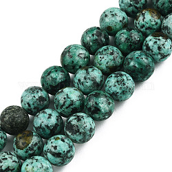 Jaspe normal brins de perles, imitation turquoise africaine, teinte, style mat, ronde, 8mm, Trou: 1mm, Environ 46 pcs/chapelet, 14.96 pouce (38 cm)