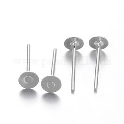 Accessoires de boucles d'oreille plaqués en fer, Sans cadmium & sans nickel & sans plomb, platine, 12x4mm, pin: 0.6 mm