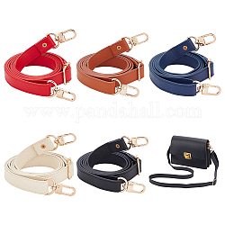 WADORN 5Pcs 5 Colors PU Imitation Leather Adjustable Bag Straps, with Alloy Swivel Hook, for Crossbody Bag Handle Accessories, Mixed Color, 72~130x1.8cm, 1pc/color