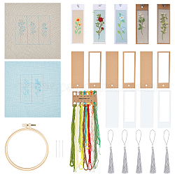 AHANDMAKER 5 Pcs Stamped DIY Embroidery Bookmark, Cross Stitch Bookmark Kits for Gift and Reading, Handmade Creative Bookmark Cross-Stitch for Beginners and Book Lovers