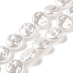 Fili di perle di plastica imitazione perla abs, rotondo e piatto, neve, 12x4.5mm, Foro: 1.2 mm, circa 90pcs/filo, 42.68 pollice (108.4 cm)