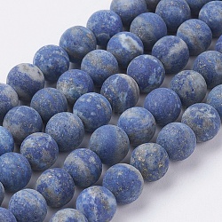 Abalorios de lapislázuli naturales hebras, esmerilado, redondo, 8mm, agujero: 0.8 mm, aproximamente 47 pcs / cadena, 15.3 pulgada (39 cm)