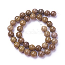 Natural Gemstone Beads Strands, Round, 10mm, Hole: 1mm, about 38pcs/strand, 15.5 inch(39.5cm)