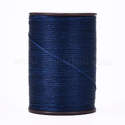 Hilo de hilo encerado plano, cordón de micro macramé, para coser cuero, azul marino, 0.8mm, alrededor de 109.36 yarda (100 m) / rollo