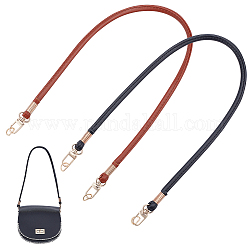 WADORN 2pcs PU Leather Purse Handle Strap, 62.2cm Short Handbag Strap Replacement Shoulder Bag Strap Clutch Bag Top Handle with D-Ring Clasp for DIY Rochet Bag Making Accessories