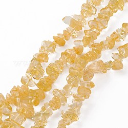 Chapelets de perles de citrine naturelle, teinte, puce, 2.5~6.5x6.5~11.5mm, Trou: 0.8mm, environ 31.34 pouce (79.6 cm)