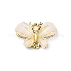 Alloy Pendants, Insect Charms, with Opaque Resin, Real 16K Gold Plated, Butterfly, 13x20x4mm, Hole: 1.5mm