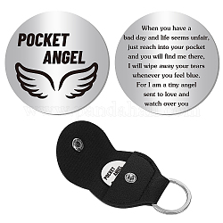 CREATCABIN Pocket Hug Token Gift Inspirational Long Distance Relationship Double-Sided Coin Inspirational Gifts for Friends Women Men Bestie Daughter Son Coworker 1.2 x 1.2 Inch-Pocket Angel