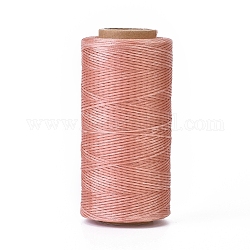 Waxed Polyester Cord, Micro Macrame Cord, Waxed Sewing Thread, Flat, Pink, 0.8mm, about 284.33 yards(260m)/roll