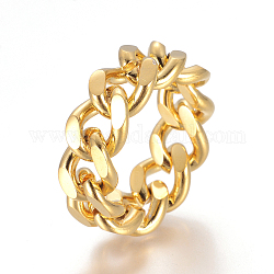 Unisex 304 anelli in acciaio inossidabile, anelli per le dita con catene a cordolo con taglio a diamante, Anelli a banda larga, oro, formato 7, 17mm, 9mm