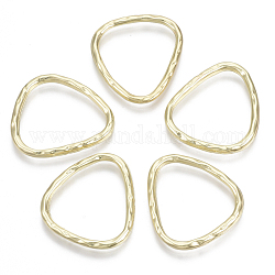 Aleación de enlace rings, triángulo, la luz de oro, 24x22x2mm, diámetro interior: 18x20 mm