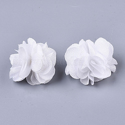Fiori in tessuto di poliestere, per fasce fai da te accessori floreali accessori per capelli da sposa per ragazze donne, bianco, 34mm