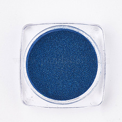 Polvo de cromo de uñas cromo, efecto espejo brillante, acero azul, 29.5x29.5x14.5mm