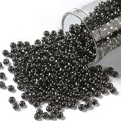 TOHO Round Seed Beads, Japanese Seed Beads, (282) Inside Color Charcoal, 8/0, 3mm, Hole: 1mm, about 1110pcs/50g