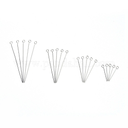 304 Stainless Steel Eye Pin, Stainless Steel Color, 7.4x7.3x2.5cm, Hole: 2mm, Pin: 0.6mm, about 600pcs/box