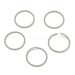 304 anelli di salto in acciaio inox, anelli di salto aperti, ritorto, forma rotonda dell'anello, colore acciaio inossidabile, 17x1mm, diametro interno: 15mm