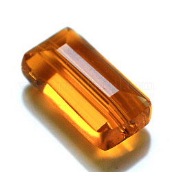 Имитация австрийских кристаллов, класс AAA, граненые, прямоугольные, темно-оранжевый, 6x12x5 мм, отверстие : 0.7~0.9 мм