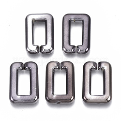 CCB Plastic Linking Rings, Quick Link Connectors, For Jewelry Cross Chains Making, Rectangle, Gunmetal, 30x20x5.5mm, Inner Diameter: 7.5x17.5mm