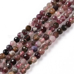 Chapelets de perles en tourmaline naturelle, facette, ronde, 3.5mm, Trou: 0.6mm, Environ 118 pcs/chapelet, 15.87'' (40.3 cm)