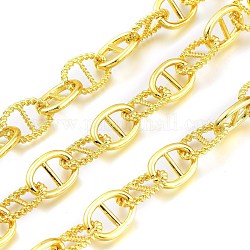 Alloy Mariner Link Chains, Long-Lasting Plated, Unwelded, Cadmium Free & Lead Free, with Spool, Golden, Link: 19x13.5x2.5mm and 18.5x13x2.5mm, about 32.8 Feet(10m)/roll