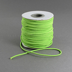 Round Elastic Cord, with Nylon Outside and Rubber Inside, Lawn Green, 2mm, about 43.74 yards(40m)/roll