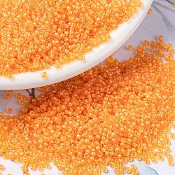 Miyuki runde Rocailles Perlen, japanische Saatperlen, (rr385) ausgefallene orange gefüttert, 15/0, 1.5 mm, Bohrung: 0.7 mm, ca. 27777 Stk. / 50 g