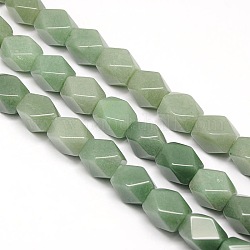 Naturelles aventurine facettes verts perles losange brins, 18x13x12mm, Trou: 1mm, Environ 22 pcs/chapelet, 15.74 pouce