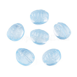 Perlas de vidrio pintado en aerosol transparente, tortuga, el cielo azul, 12x11x7mm, agujero: 1 mm