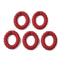 スプレー塗装されたccbプラスチックリンキングリング  クイックリンクコネクター  楕円形のリング  暗赤色  44x38x8.5mm  内径：20.5x26mm