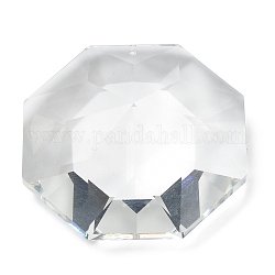 Transparente Glas große Anhänger, facettiert, für Kronleuchter Kristall hängende Anhänger, Achteck, 57x57x23.5 mm, Bohrung: 1.8 mm