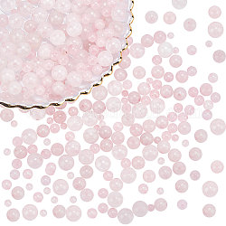 Nbeads 320Pcs 4 Style Natural Rose Quartz Beads Strands, Round, Dyed, 4~10mm, Hole: 1mm, 80pcs