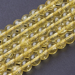 Synthétiques perles citrine brins, ronde, teints et chauffée, 8mm, Trou: 1mm, Environ 50 pcs/chapelet, 15.5 pouce