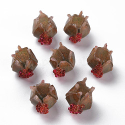 Perles en plastique, grenade, chameau, 15~16x15.5~17x13~14mm, Trou: 1.4mm