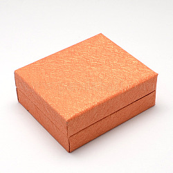 Rectangle Plastic Pendant Necklace Boxes, with Sponge Inside, for Necklaces and Pendants, Light Salmon, 80x67x32mm