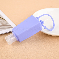 Bouteille de désinfectant pour les mains en plastique avec couvercle en silicone, porte-clés de bouteille de voyage portable, lilas, 10mm