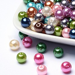 Perline acrilico colorato, imitazione perla stile, tondo, colore misto, 8mm, Foro: 2 mm, circa 2000pcs/500g