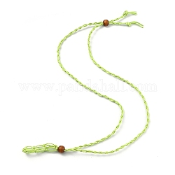 Ожерелье, с восковым шнуром и деревянными бусинами, бледно-зеленый, 28-3/8 дюйм (72~80 см)