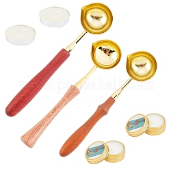 CRASPIRE DIY Stamp Making Kits, Including Paraffin Candles, Candle, Brass Spoon, Golden, 7pcs/set
