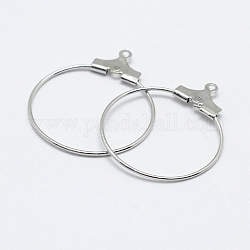 Латунные подвески, долговечный, без никеля , открытый круг / кольцо, Реальная платина, 24.5x20.5x0.9 мм, отверстие : 1 мм
