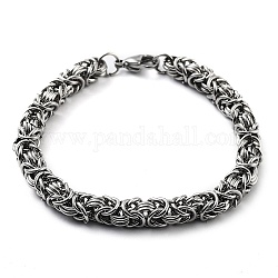 304 bracelet chaîne corde en acier inoxydable, couleur inoxydable, 8-1/2 pouce (21.6 cm)