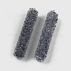 Abalorios del rhinestone de cristal, para hacer artesanías de joyería diy, tubo, Montana, 32~33x6mm, agujero: 0.8 mm