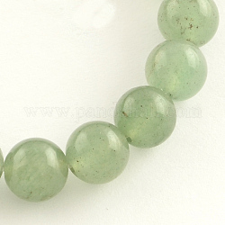 De piedras preciosas naturales aventurina verde hebras de perlas redonda, 6mm, agujero: 0.5 mm, aproximamente 63 pcs / cadena, 14.9 pulgada