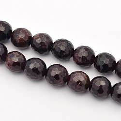 Granato naturale perline fili, sfaccettato, tondo, 8mm, Foro: 1 mm, circa 44pcs/filo, 15 pollice (38.5 cm)